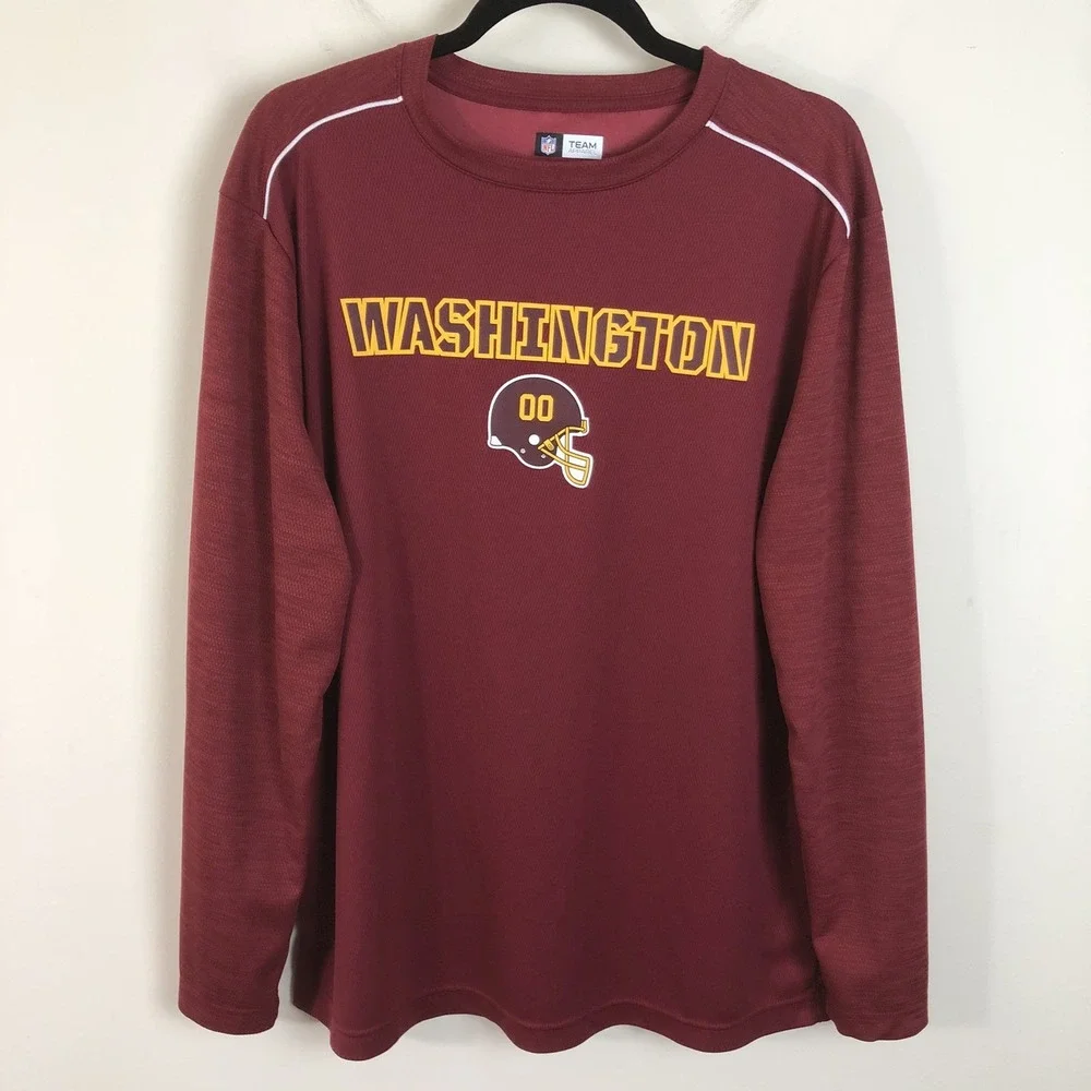 Washington Football Team NFL Long Sleeve Burgandy Dri Fit Shirt Size XL Burgundy